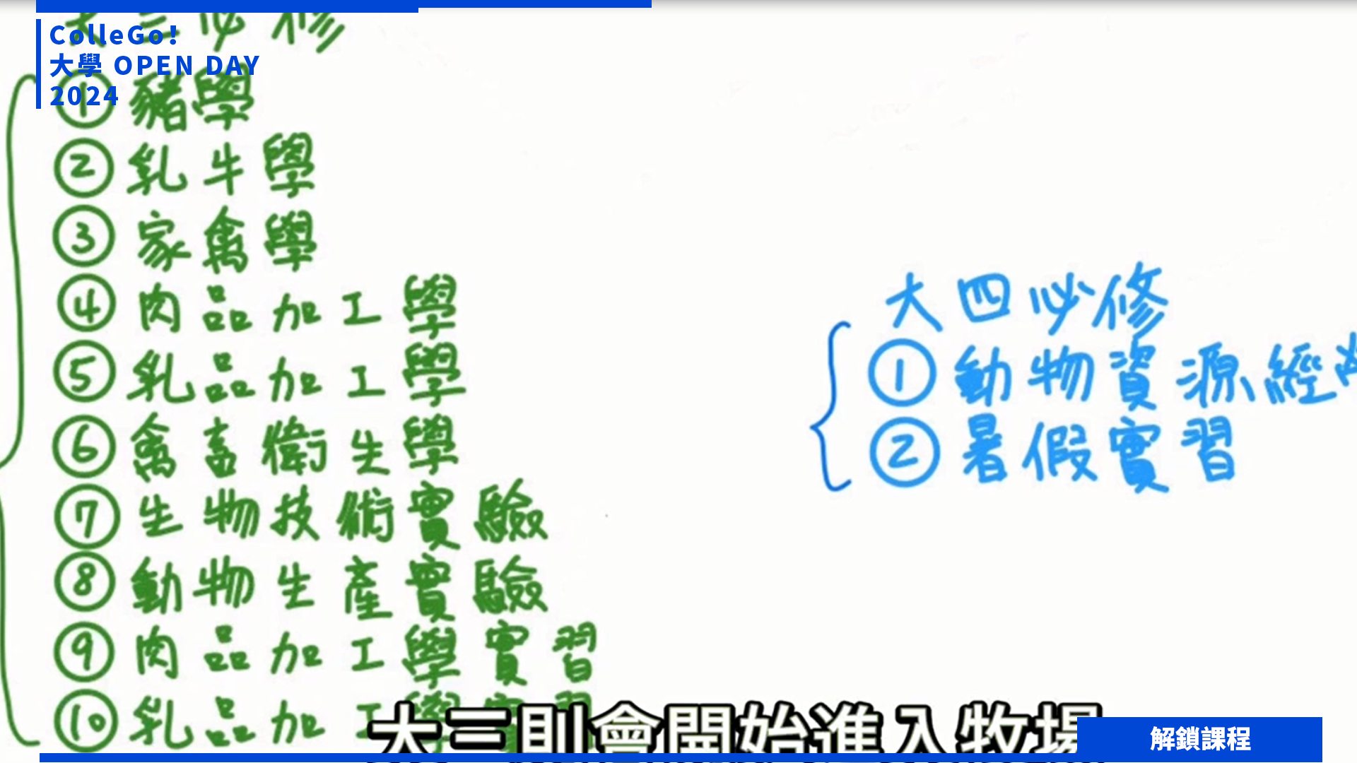 【2024大學OPEN DAY系列影音】解鎖課程｜生物資源｜東海大學畜產與生物科技學系